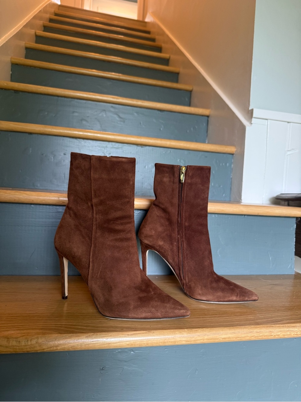 Dolce Vita Danity booties. Chestnut suede